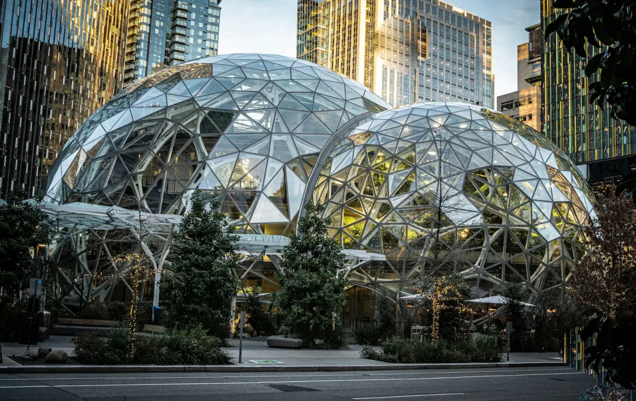 Amazon Spheres with more than 40,000 plants located in the heart of Seattle, WA